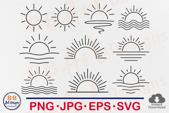 Download Sun SVG Bundle, Sunrise Clipart Vector - Vector Collection