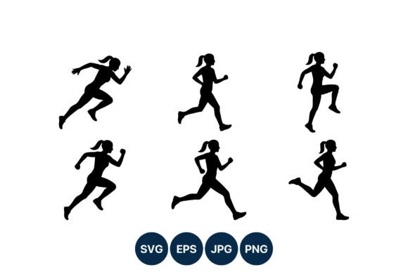 Download Female Runner Silhouette Vector Set - Vector Collection