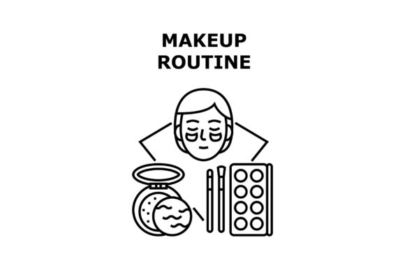 Download Makeup Routine Vector Concept Black - Vector Collection