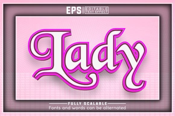 Download Lady  3d -Editable Text Effect - Editable Collection