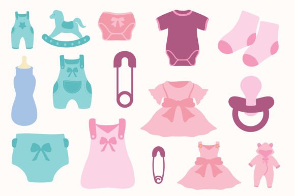 Download Clothes and Skincare for Kids Vector Set - Vector Collection