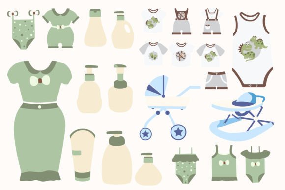 Download Clothes and Skincare for Kids Vector Set - Vector Collection
