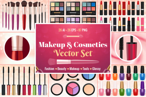 Download Makeup &amp; Cosmetics Vector Set - Vector Collection