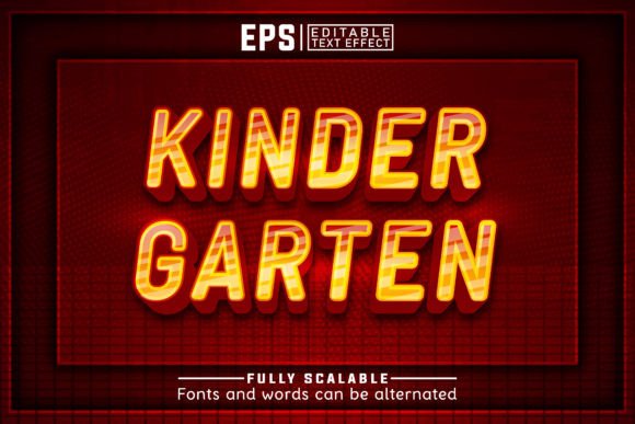 Download KINDER GARTEN 3d -Editable Text Effect - Editable Collection