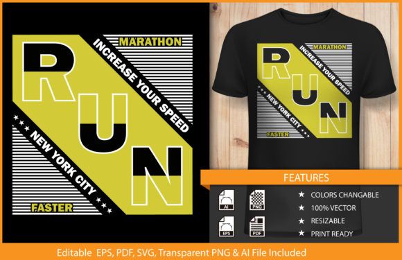 Download T-shirt Design NYC Marathon Run Vector - Vector Collection