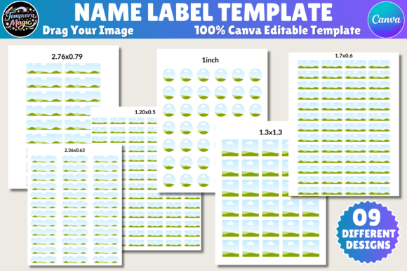 Download Name Labels Canva Editable Template - Editable Collection