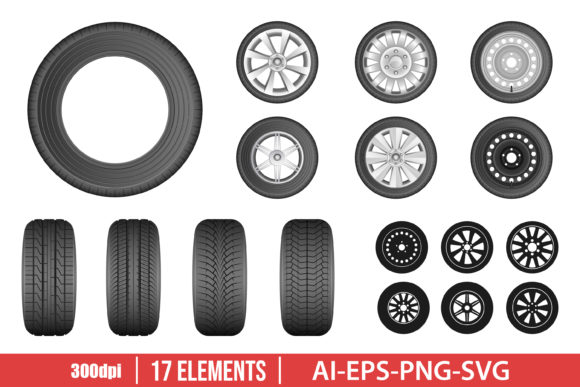 Download Car Tyre Clipart Vector Design - Vector Collection